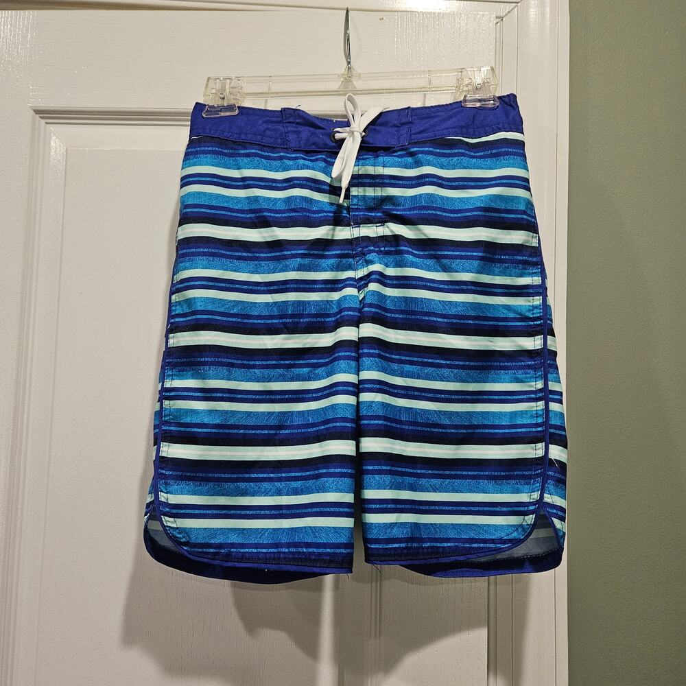 Art Class Boys Blue Striped‎ Swim Boardshorts Size 12